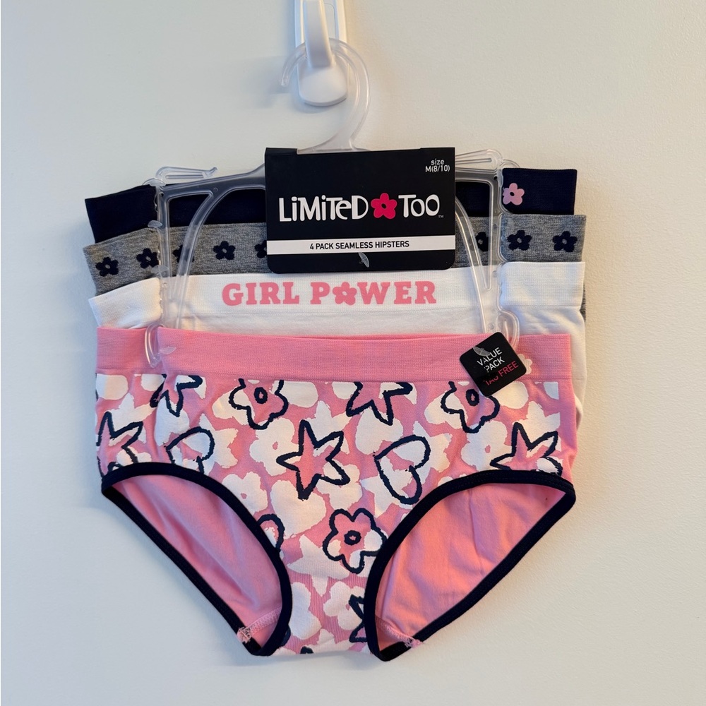 Limited Too Girls' Seamless Hipster Underwear - Pink, Gray, White